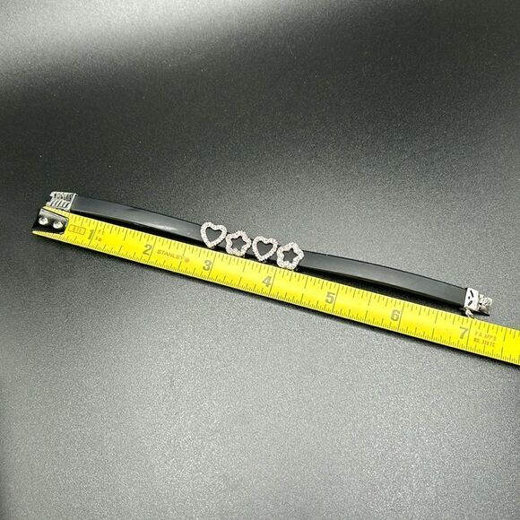 Dee Berkley Black Silicone Bracelet with 925 Charms, 7” - Picture 8 of 8